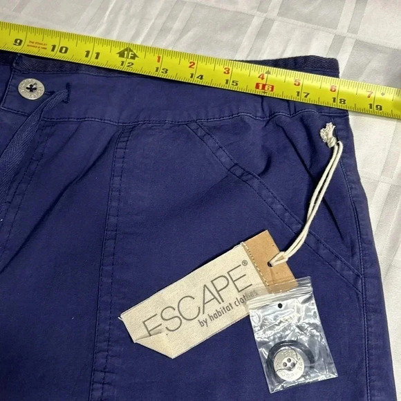 HABITAT  navy cotton pants.NWT 128$ drawstring,zipper,pockets,utility,coastal - Picture 10 of 16